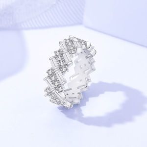 New925 Sterling Silver micro-inset zircon ring female niche light luxury fashion